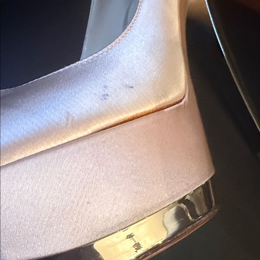 Casadei Blush and Silver Platform Heels - Picture 6 of 9